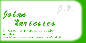 jolan maricsics business card
